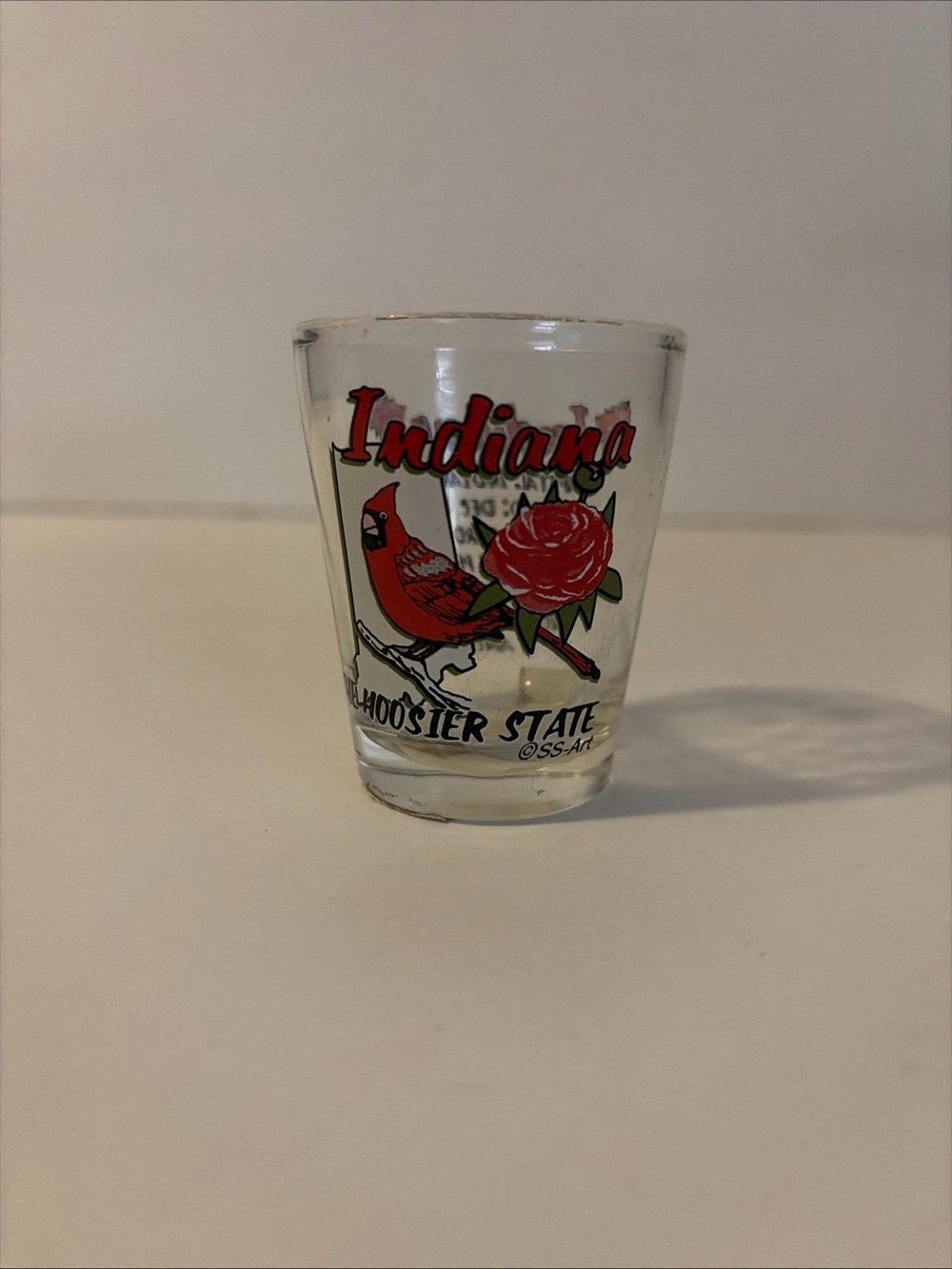 Indiana State Landmarks Multicolor Glass Collectible Decorated Shot Glass